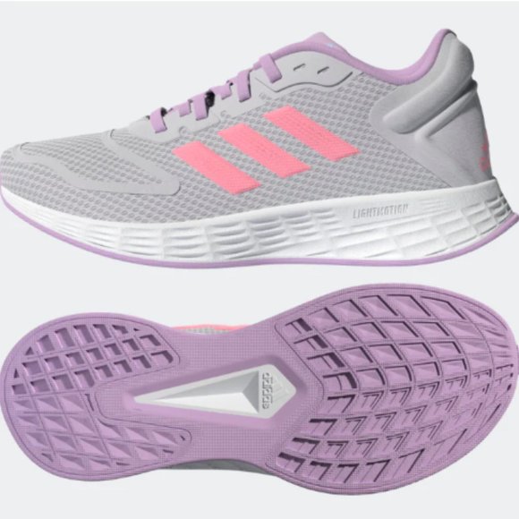 adidas Shoes - Adidas Girls Duramo 10 k Lace Up Sneaker in Grey/Pink/Purple